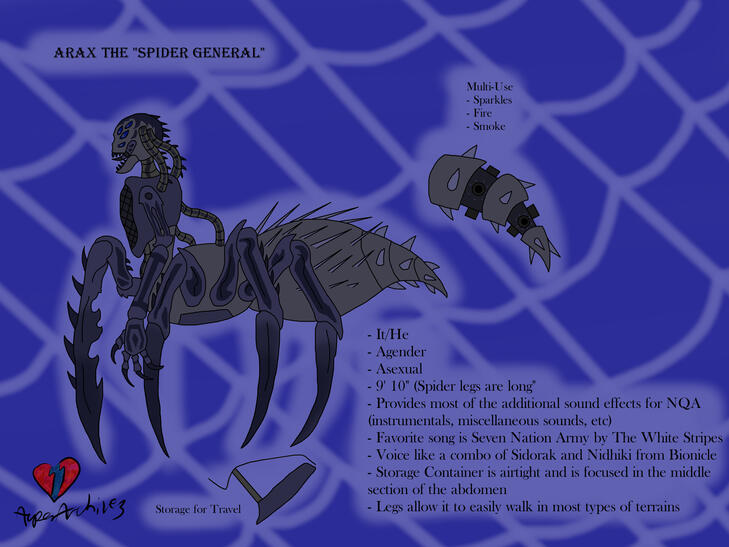Arax the "Spider General" | Backup SFX for the band No Questions Axe'd Arax the "Spider General" | Backup SFX for the band No Questions Axe'd